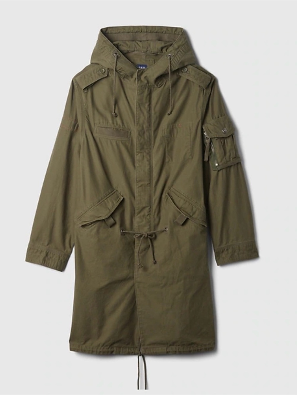 GAP Reissue Olive Green Military-Style Hooded Parka